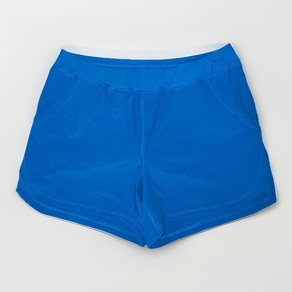 Lands End Women's 18W Blue Swim Shorts Tummy Control Plus Size Quick Dry 5" NWOT